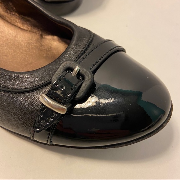 AGL Cap Toe Black Leather Slip On Ballet Flat - Picture 11 of 14